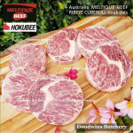 Beef RIBEYE Scotch-Fillet CubeRoll MELTIQUE meltik (wagyu alike) Australia HOKUBEE frozen STEAK 2cm 3/4" (price/pc 350g)